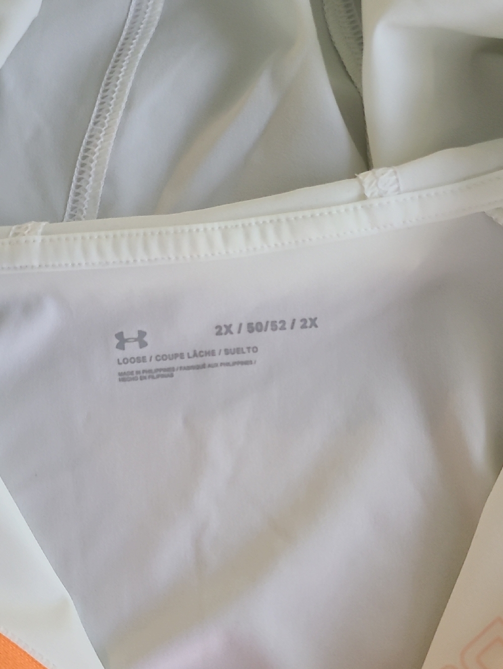 Under Armour White Hooded Jacket with Peach/Orange Zipper - Picture 3 of 8